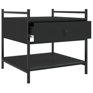 Кафе маса, черна, 50x50x50 см, инженерно дърво