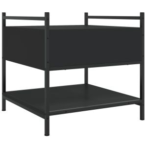 Кафе маса, черна, 50x50x50 см, инженерно дърво