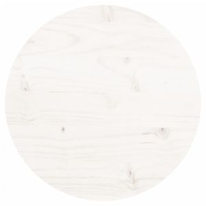 Плот за маса, кръгъл, бял, Ø30x3 см, бор масив