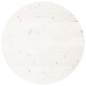 Плот за маса, кръгъл, бял, Ø70x3 см, бор масив