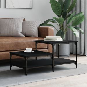 Маса за кафе, черна, 100x50,5x45 см, инженерно дърво