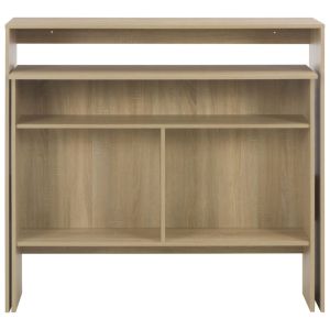 Бар маса с 2 плота, дъб, 130x40x120 см