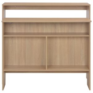 Бар маса с 2 плота, дъб, 130x40x120 см