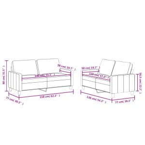 Комплект дивани от 2 части, с възглавници, сив, изкуствена кожа