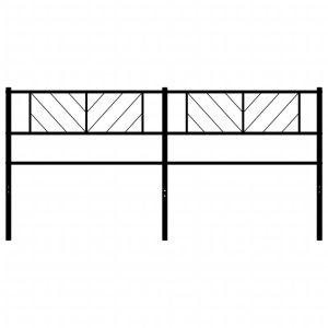 Метална резервна табла за легло, черна, 200 см