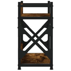 Стойка принтер 2 нива опушен дъб 40x20x40 см инженерно дърво