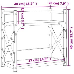 Стойка принтер 2 нива опушен дъб 40x20x40 см инженерно дърво