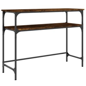 Конзолна маса, опушен дъб, 100x35,5x75 см, инженерно дърво