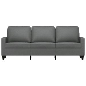 3-местен диван, Тъмносив, 180 см, плат