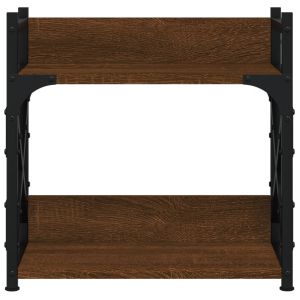 Стойка принтер 2 нива кафяв дъб 40x20x40 см инженерно дърво