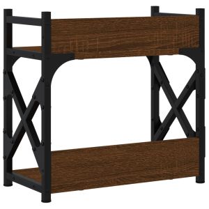 Стойка принтер 2 нива кафяв дъб 40x20x40 см инженерно дърво