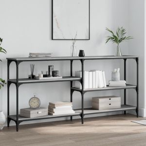 Конзолна маса, сив сонома, 160x29x75 см, инженерно дърво