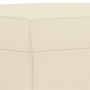 Комплект дивани от 3 части с възглавници кремав изкуствена кожа