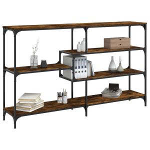 Конзолна маса, опушен дъб, 160x32x95 см, инженерно дърво