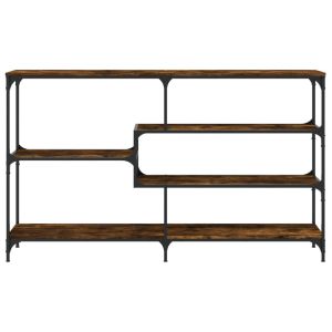 Конзолна маса, опушен дъб, 160x32x95 см, инженерно дърво