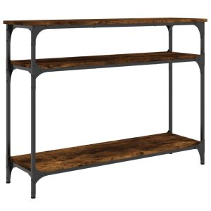 Конзолна маса, опушен дъб, 100x29x75 см, инженерно дърво