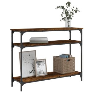 Конзолна маса, опушен дъб, 100x29x75 см, инженерно дърво