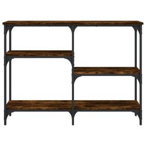 Конзолна маса, опушен дъб, 102x29x75 см, инженерно дърво