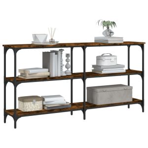 Конзолна маса, опушен дъб, 150x29x75 см, инженерно дърво