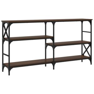 Конзолна маса, кафяв дъб, 150x29x76,5 см, инженерно дърво