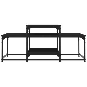 Маса за кафе, черна, 102x60x45 см, инженерно дърво