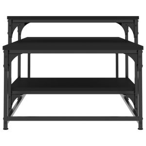 Маса за кафе, черна, 102x60x45 см, инженерно дърво