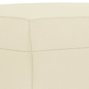 Комплект дивани от 3 части с възглавници кремав изкуствена кожа