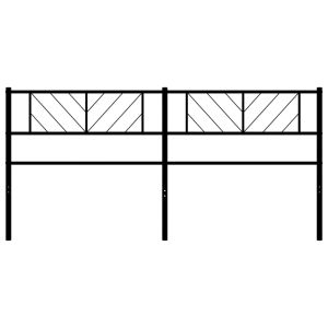 Метална резервна табла за легло, черна, 193 см