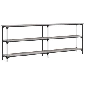 Конзолна маса, сив сонома, 200x29x75 см, инженерно дърво