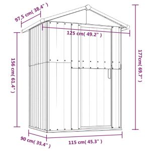 Градинска барака зелена 126x97,5x177 см поцинкована стомана