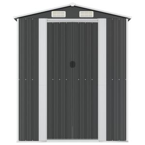 Градинска барака антрацит 192x357x223 см поцинкована стомана