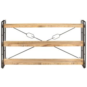 Библиотека с 3 рафта, 140x30x80 см, манго масив