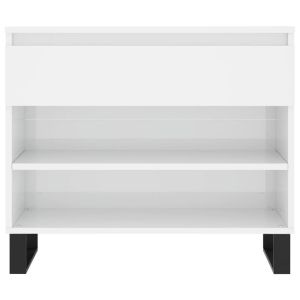 Шкаф за обувки, бял гланц, 70x36x60 см, инженерно дърво