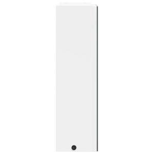 Огледален шкаф за баня с LED светлина бял 45x13x52 см