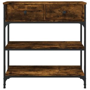 Конзолна маса, опушен дъб, 72,5x25x75 см, инженерно дърво