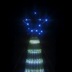 Коледна елха светещ конус 275 LED синя 180 см