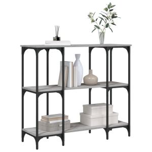 Конзолна маса, сив сонома, 102x35x90 см, инженерно дърво