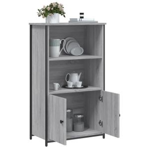 Висок шкаф, сив сонома, 62x32x103,5 см, инженерно дърво