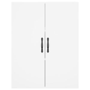 Висок шкаф, бял, 69,5x34x180 см, инженерно дърво