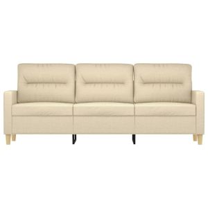 3-местен диван, кремав, 180 см, плат