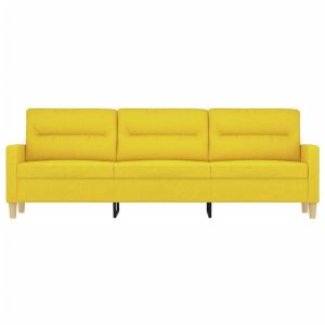 3-местен диван, светложълт, 180 см, плат