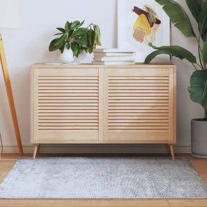 Врати за шкафове с решетен дизайн 2 бр 61,5x59,4 см бор масив