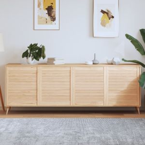 Врати за шкафове с решетен дизайн 4 бр 69x59,4 см бор масив