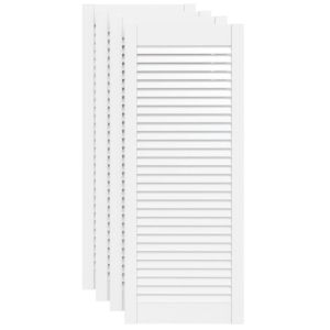 Врати за шкафове решетен дизайн 4 бр бял 99,3x39,4 см бор масив