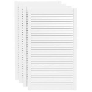 Врати за шкафове решетен дизайн 4 бр бял 99,3x59,4 см бор масив