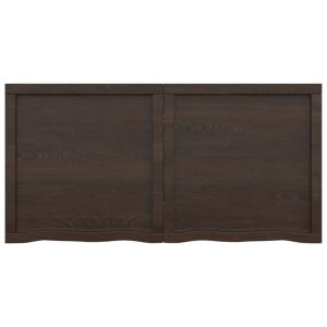 Плот за маса тъмнокафяв 120x60x(2-4) см обработен масивен дъб