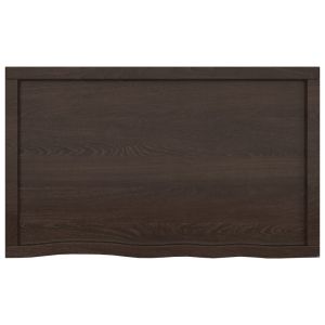 Плот за баня тъмнокафяв 100x60x(2-6)см обработено масивно дърво