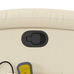 Масажен стол реклайнер, кремав, изкуствена кожа