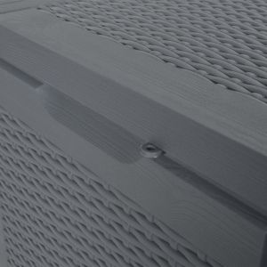 Градинска кутия за съхранение, сива, PP ратан, 90 л