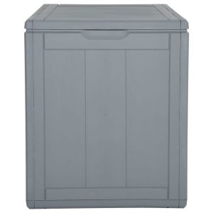 Градинска кутия за съхранение, 90 л, сива, PP Дървен вид